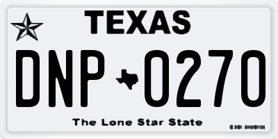 TX license plate DNP0270