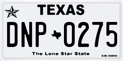 TX license plate DNP0275