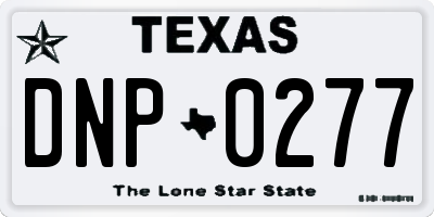 TX license plate DNP0277
