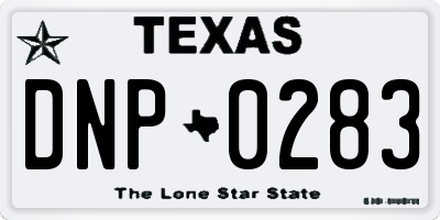 TX license plate DNP0283