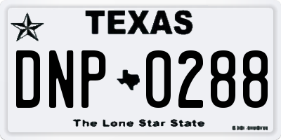 TX license plate DNP0288