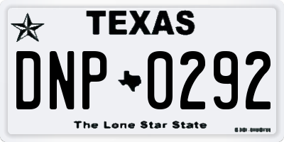 TX license plate DNP0292