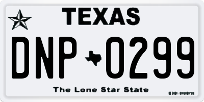 TX license plate DNP0299