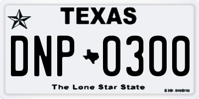 TX license plate DNP0300