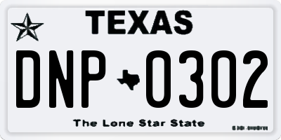 TX license plate DNP0302