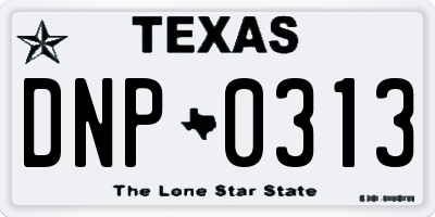 TX license plate DNP0313