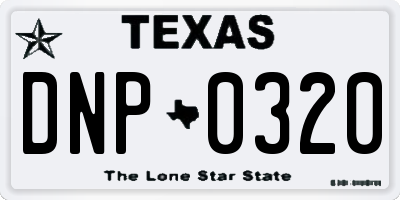 TX license plate DNP0320