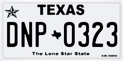 TX license plate DNP0323
