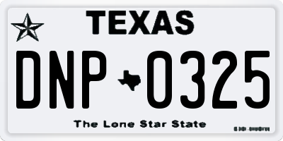 TX license plate DNP0325