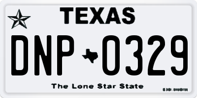 TX license plate DNP0329