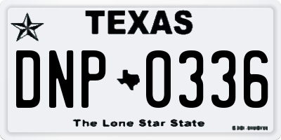 TX license plate DNP0336