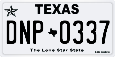 TX license plate DNP0337