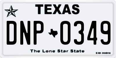 TX license plate DNP0349