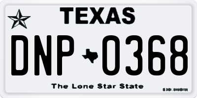 TX license plate DNP0368