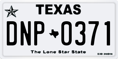 TX license plate DNP0371