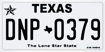 TX license plate DNP0379