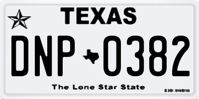 TX license plate DNP0382