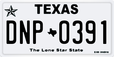 TX license plate DNP0391