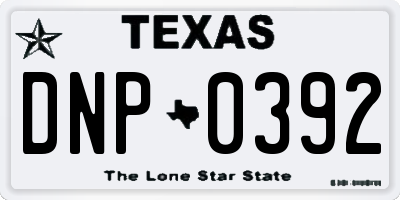 TX license plate DNP0392