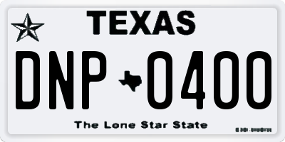 TX license plate DNP0400
