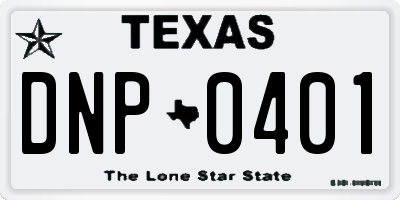 TX license plate DNP0401