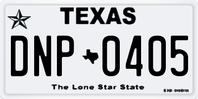 TX license plate DNP0405