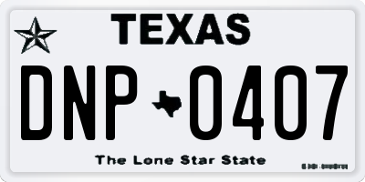 TX license plate DNP0407