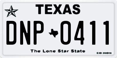 TX license plate DNP0411