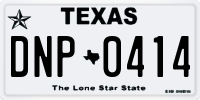 TX license plate DNP0414