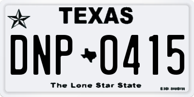 TX license plate DNP0415