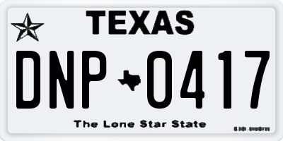 TX license plate DNP0417