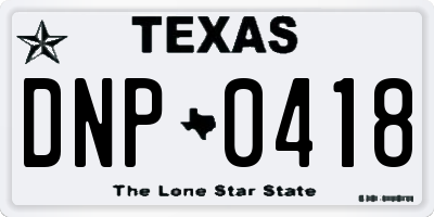 TX license plate DNP0418