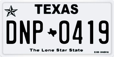 TX license plate DNP0419