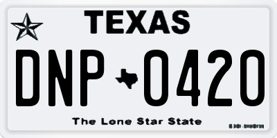 TX license plate DNP0420