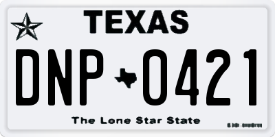 TX license plate DNP0421