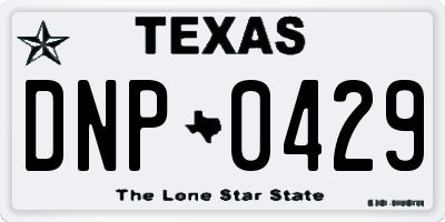 TX license plate DNP0429