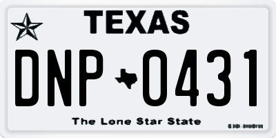 TX license plate DNP0431