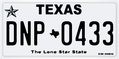 TX license plate DNP0433