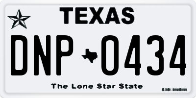 TX license plate DNP0434