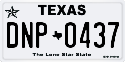 TX license plate DNP0437