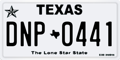 TX license plate DNP0441