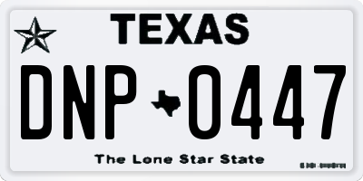 TX license plate DNP0447