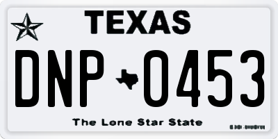 TX license plate DNP0453