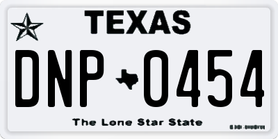 TX license plate DNP0454