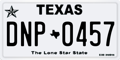 TX license plate DNP0457