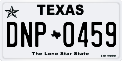 TX license plate DNP0459