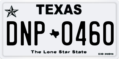 TX license plate DNP0460