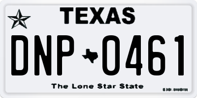 TX license plate DNP0461