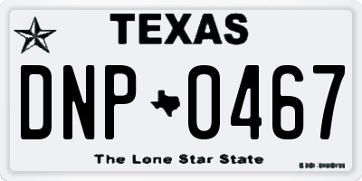 TX license plate DNP0467