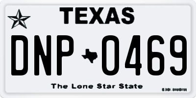TX license plate DNP0469